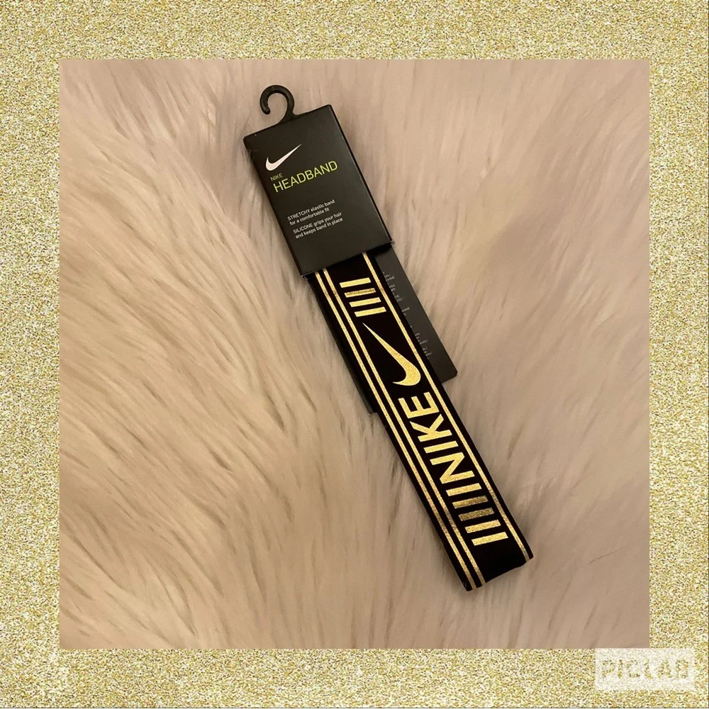 Nike Headband - NWT - Black & Gold - Picture 1 of 6